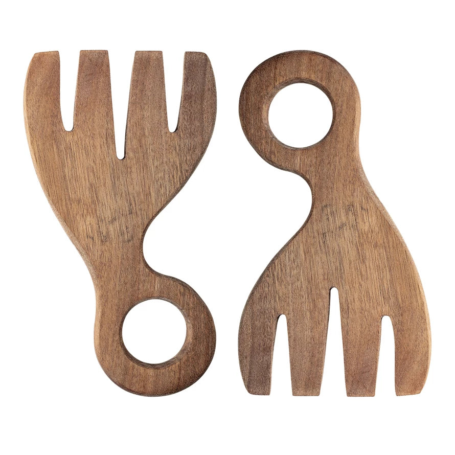 Acacia Wood Salad Servers - Set of 2
