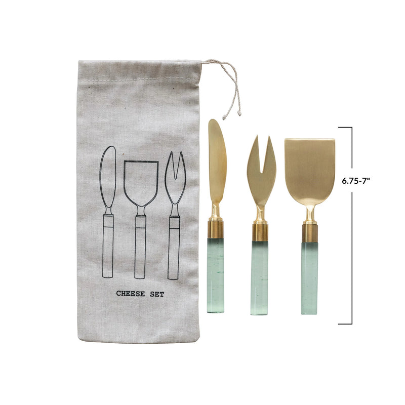 Stainless Steel Cheese Utensils w/ Resin Handles
