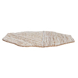 Cotton & Jute Embroidered Octagon Shaped Placemat, Natural & White