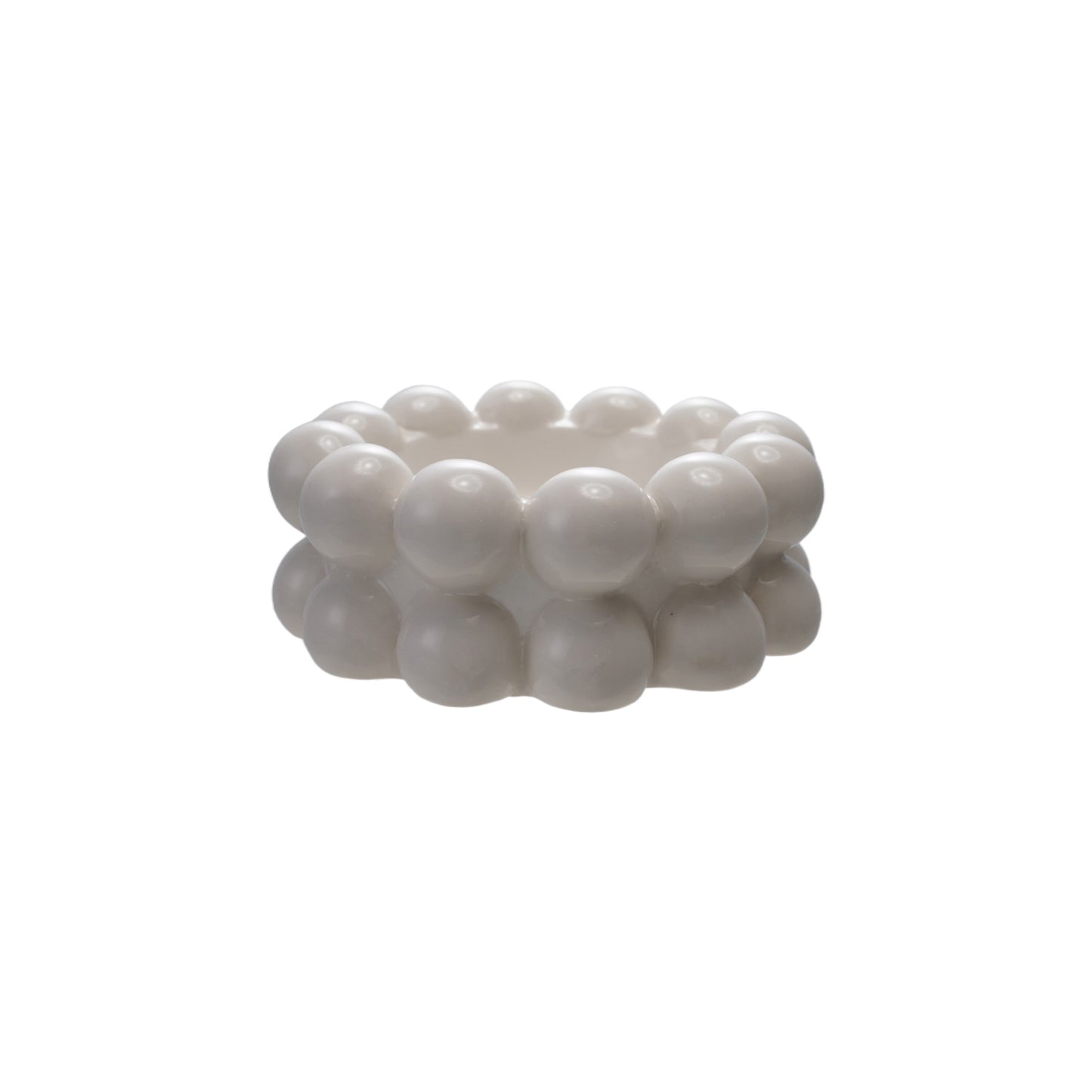 White Stoneware Bowl w/ Balls
