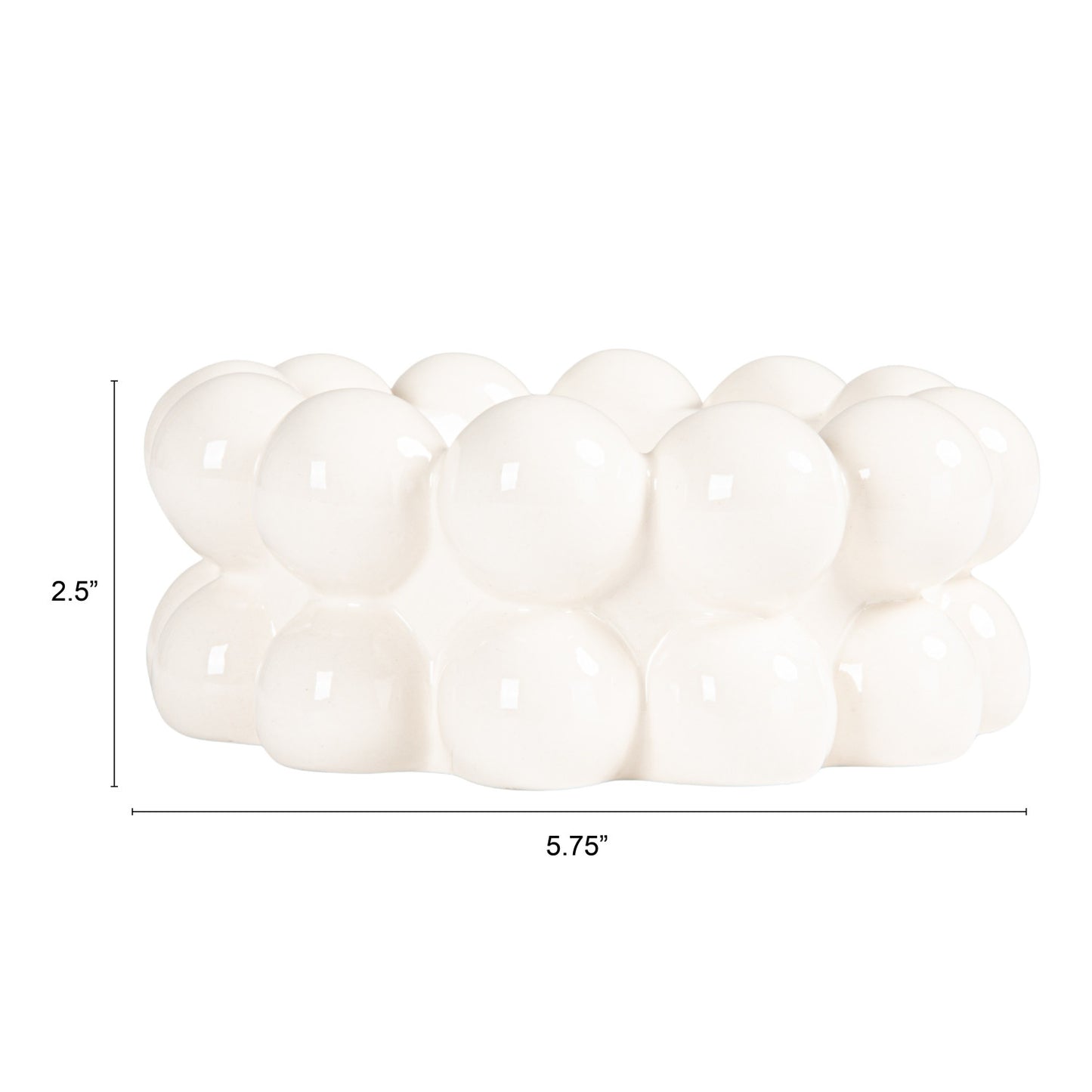 White Stoneware Bowl w/ Balls