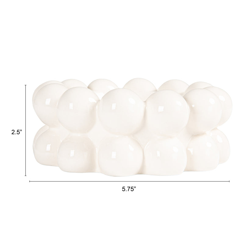 White Stoneware Bowl w/ Balls