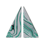 Recycled Stone & Resin Triangular Bookends - Set of 2