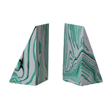 Recycled Stone & Resin Triangular Bookends - Set of 2