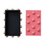 Resin & Brass Studded Box -  Pink & Gold Finish