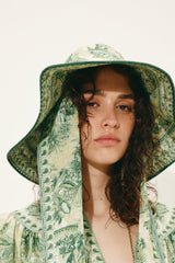 ALEMAIS - Sara Wide Brim Tie Sunhat - Green