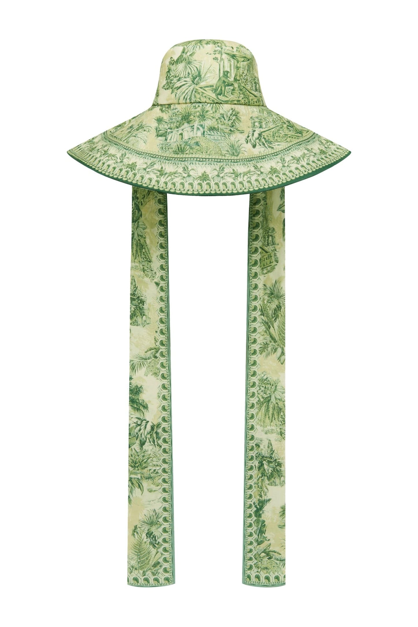 ALEMAIS - Sara Wide Brim Tie Sunhat - Green