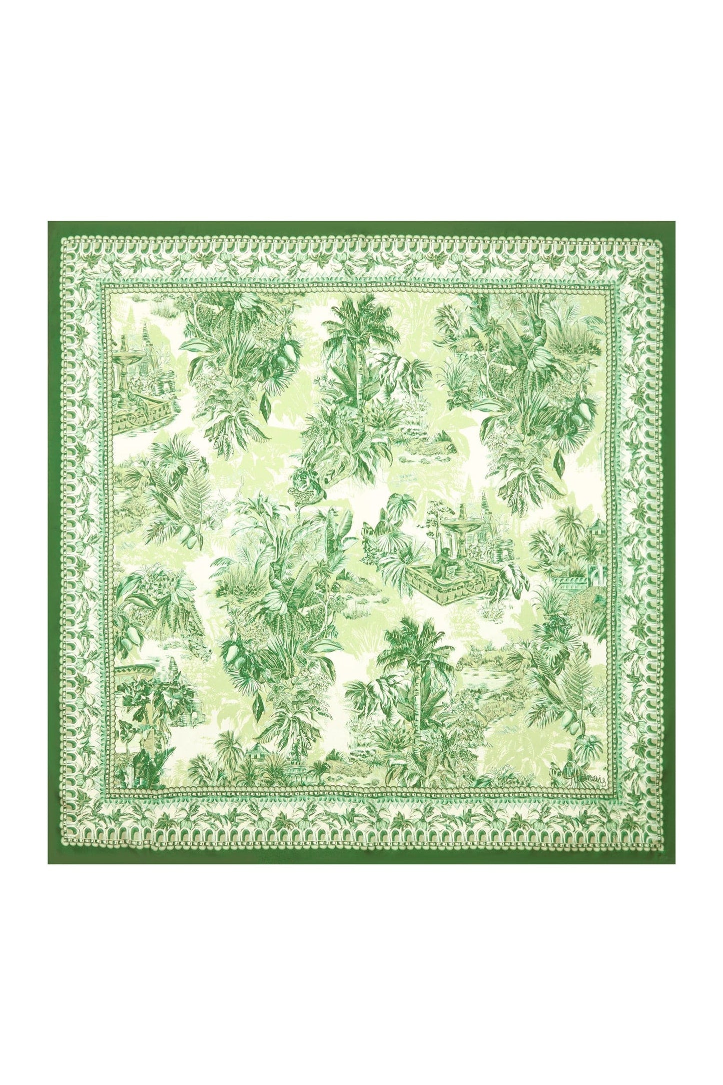 ALEMAIS - Sara Silk Scarf - Green