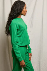 PerfectWhiteTee - Alexi French Terry Raglan Crew - Grass