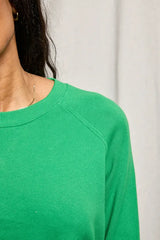PerfectWhiteTee - Alexi French Terry Raglan Crew - Grass