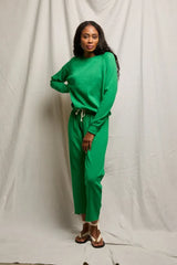 PerfectWhiteTee - Alexi French Terry Raglan Crew - Grass