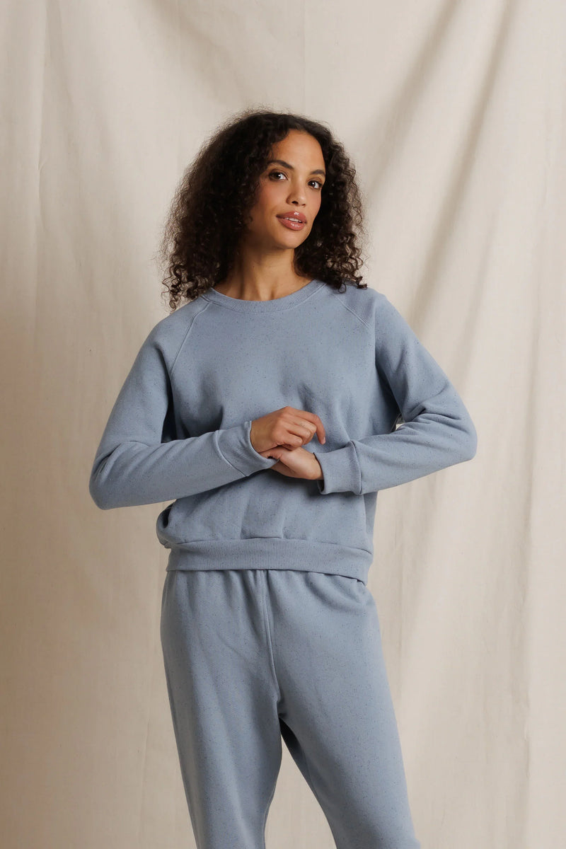Alexi Speckled Long Sleeve Crewneck Sweatshirt - Turbulence