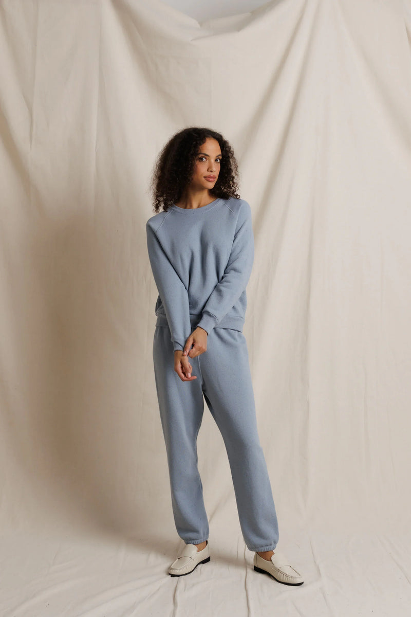 Alexi Speckled Long Sleeve Crewneck Sweatshirt - Turbulence