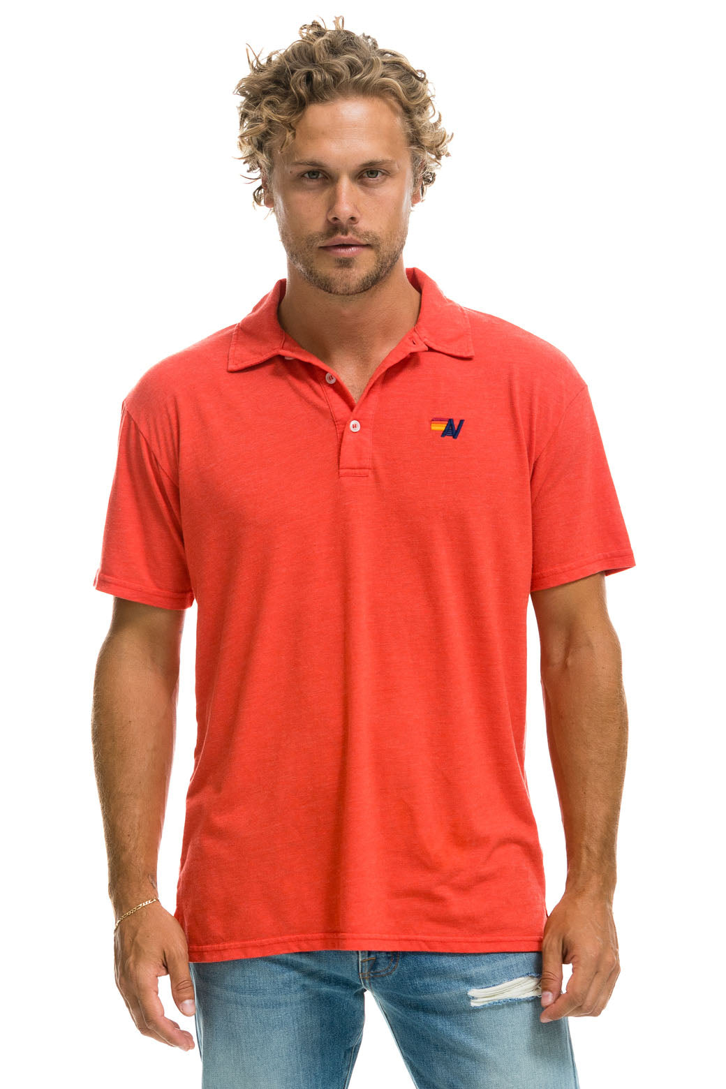 Logo Embroidery Polo, Red
