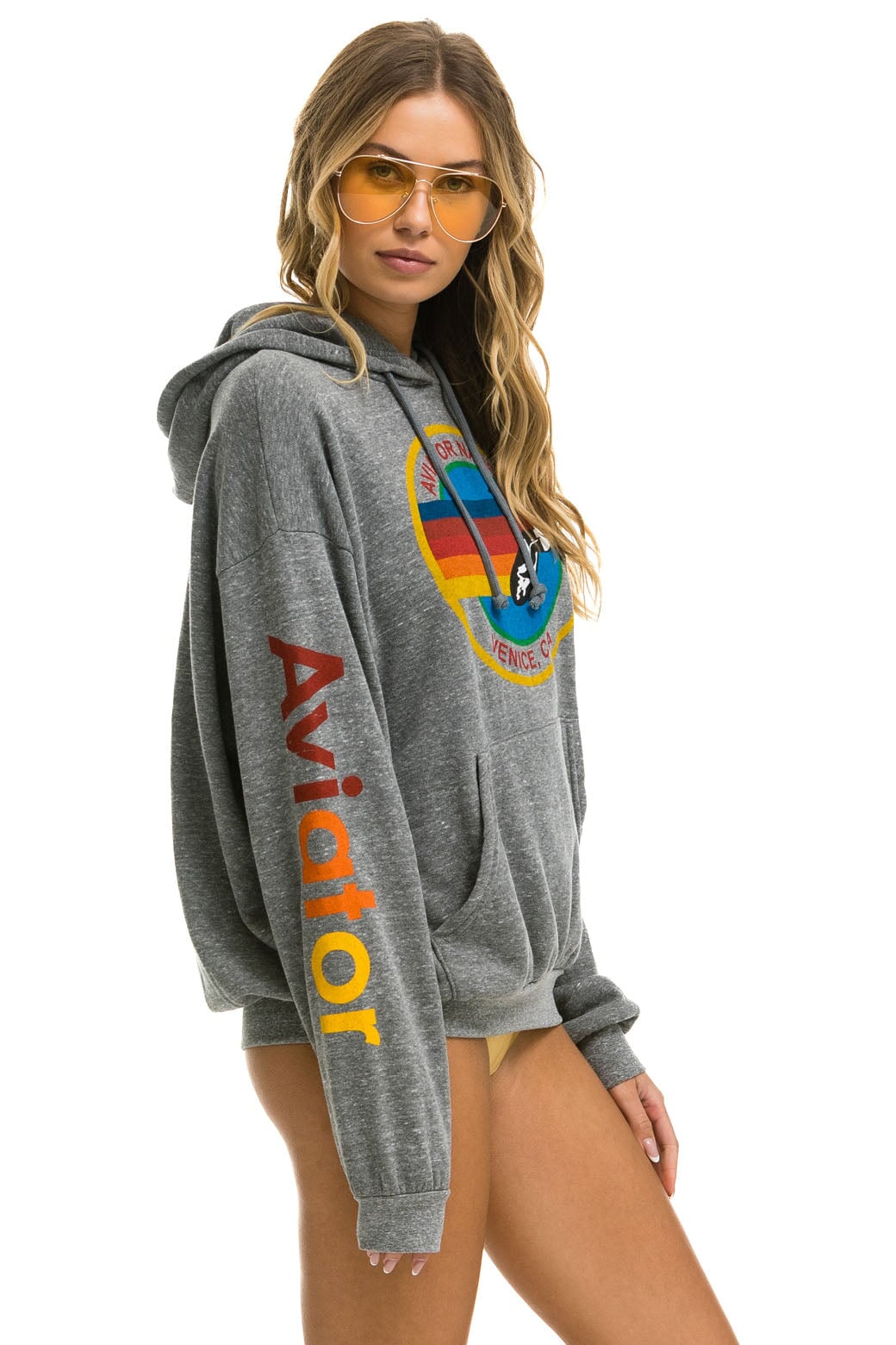 Aviator Nation - Aviator Nation Relaxed Pullover Hoodie - Heather Grey