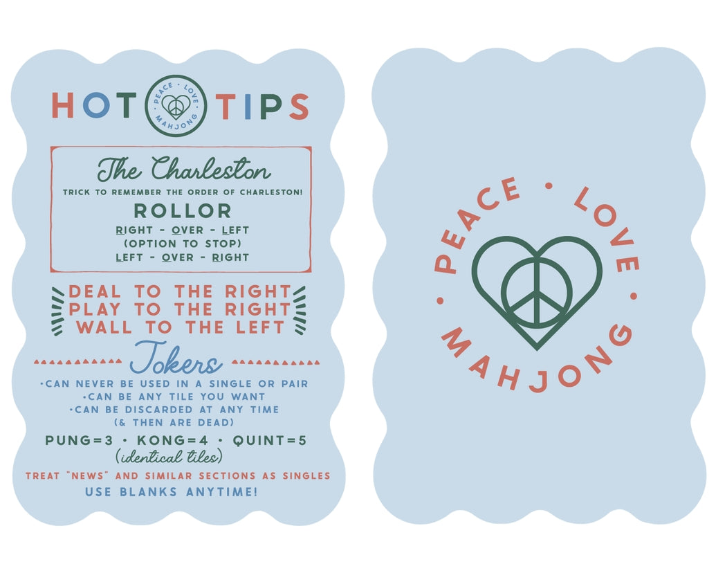 Peace Love Mahjong - Mahjong Tile Shufflers - Set of 2