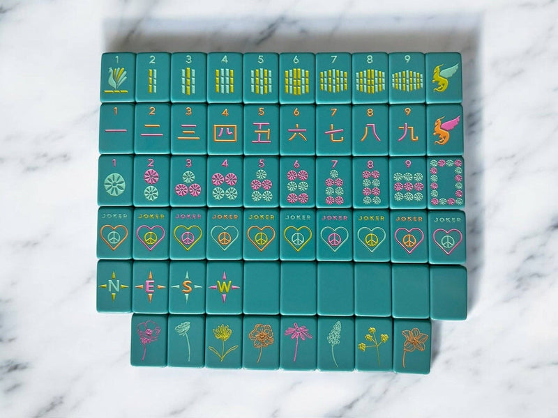 Peace Love Mahjong - OG Mahj Tiles - Totally Teal