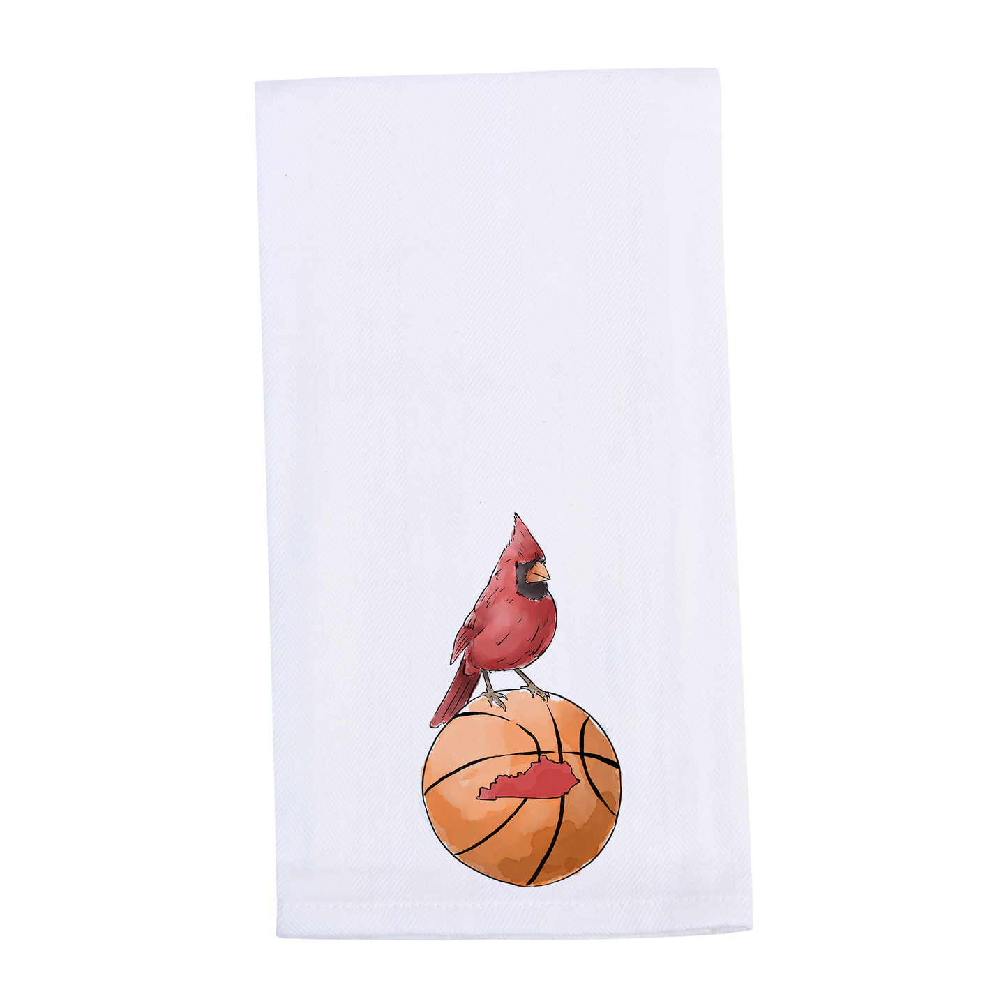 Cardinal on Basketball Tea Towel