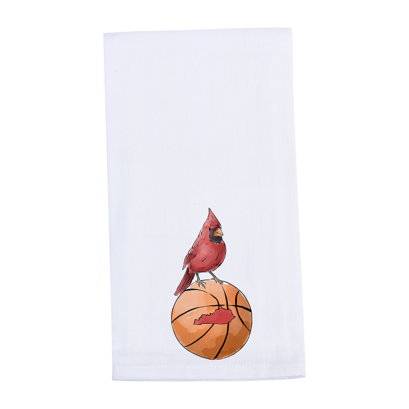Cardinal on Basketball Tea Towel