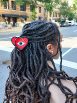 Hand-painted Lucky Eye Heart Hair Claw Clip