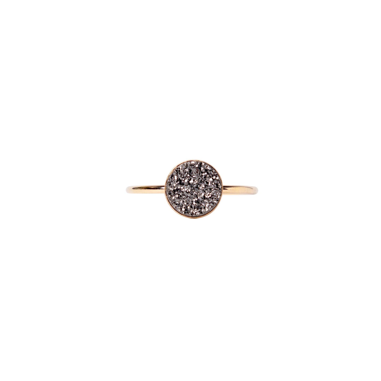 Mineral and Matter - Black Druzy Stone Ring
