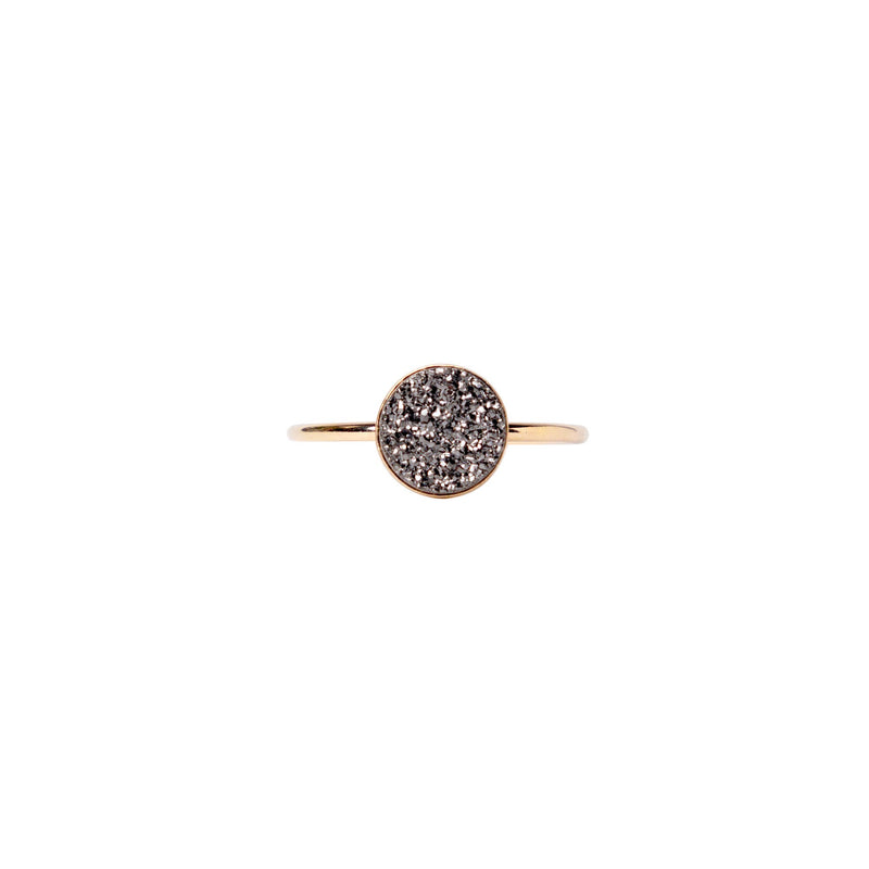 Mineral and Matter - Black Druzy Stone Ring