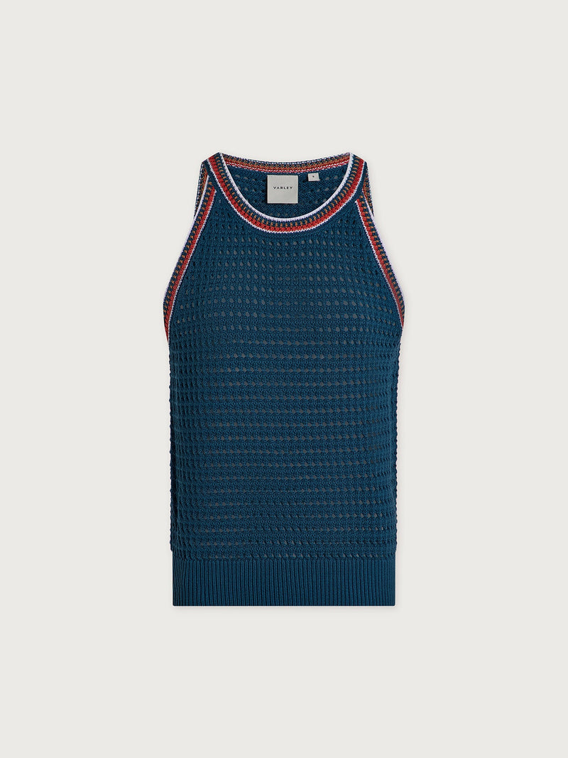 Varley - Aberg Halter Knit Top - Heron Blue