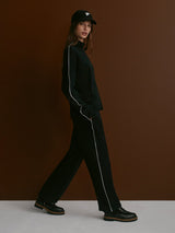 Varley - Brushed Rib Straight-Leg Pant 28 - Black/Snow White