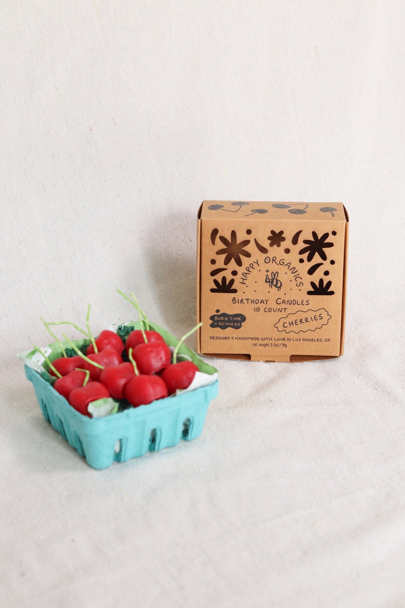 Beeswax Cherry Birthday Candles