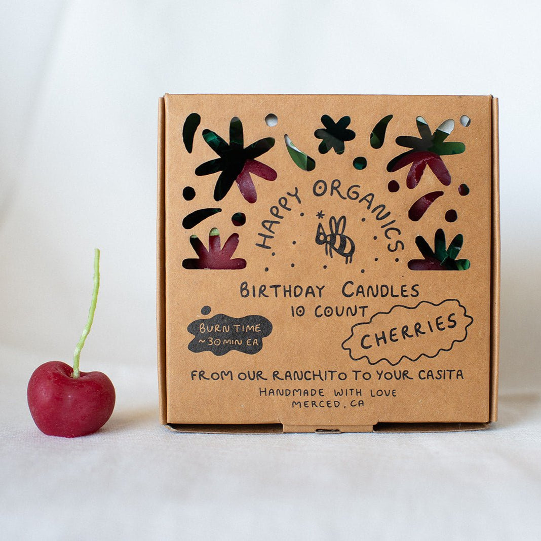Beeswax Cherry Birthday Candles