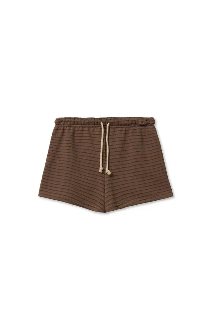 PerfectWhiteTee - Bennie Terry Sweatshort - Mocha Charcoal Stripe