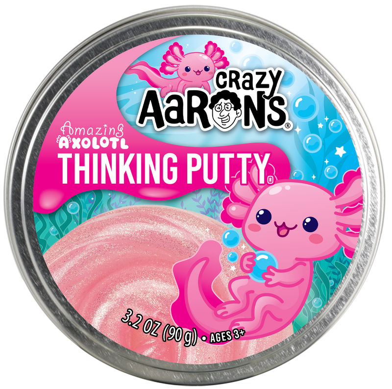 Crazy Aaron's - Amazing Axolotl - Full Size 4" Thinking Putty Tin
