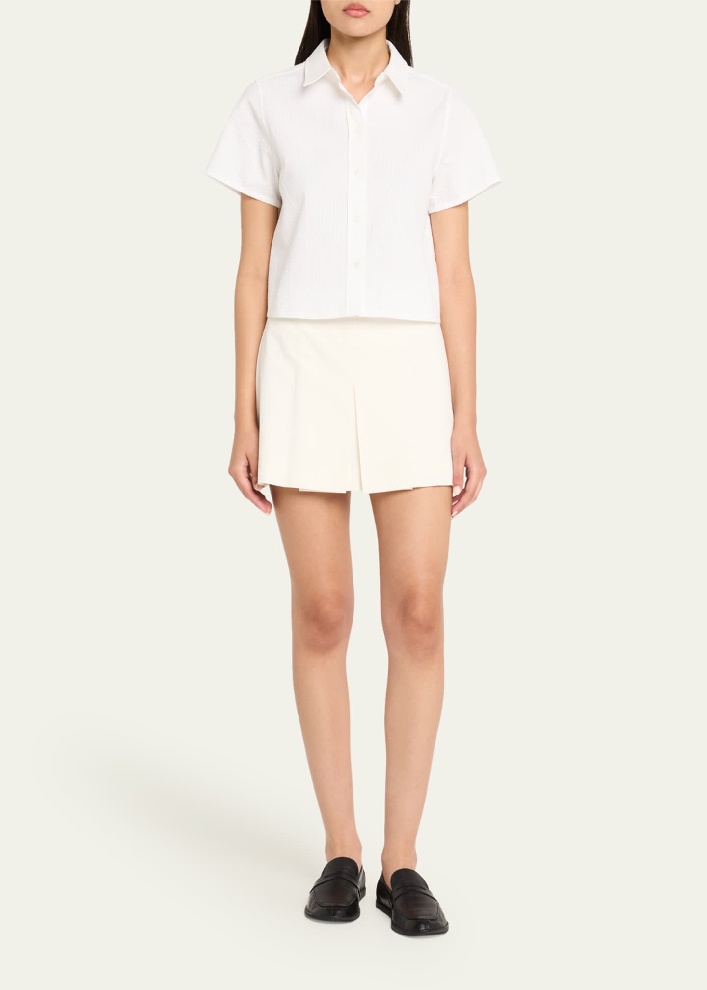 FRAME - The Seersucker Top - White