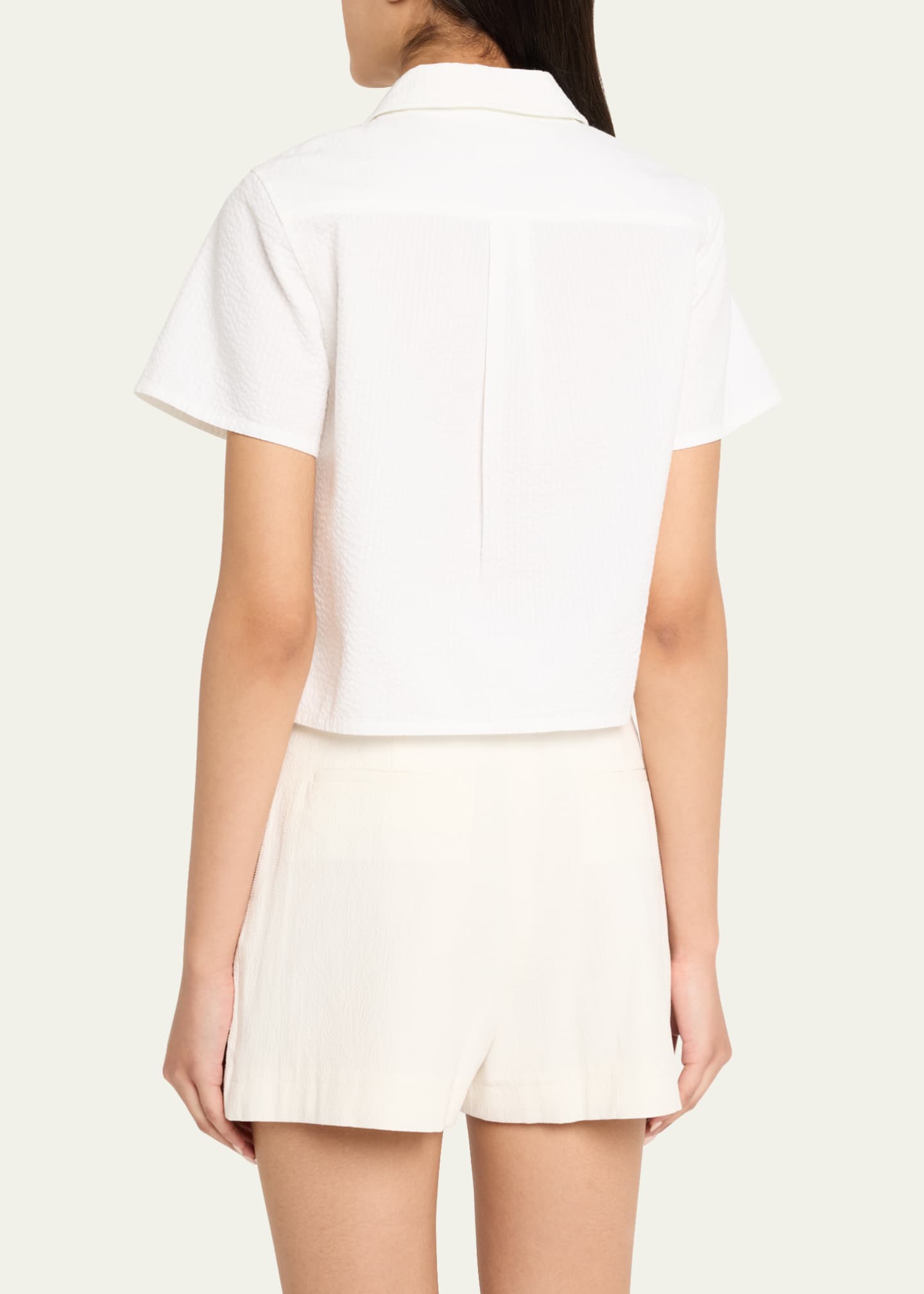 FRAME - The Seersucker Top - White
