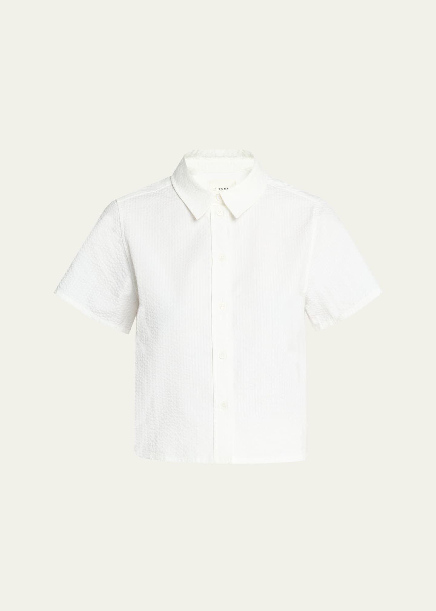FRAME - The Seersucker Top - White