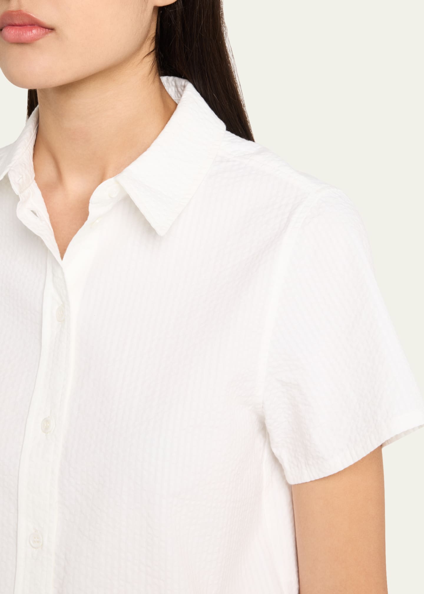 FRAME - The Seersucker Top - White