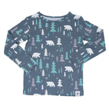 Winter Forest Teal Big Kid Pajama