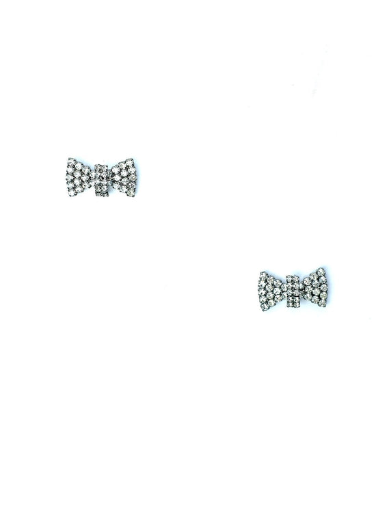 Elizabeth Cole Jewelry - Bitty Bow, Clear Crystal