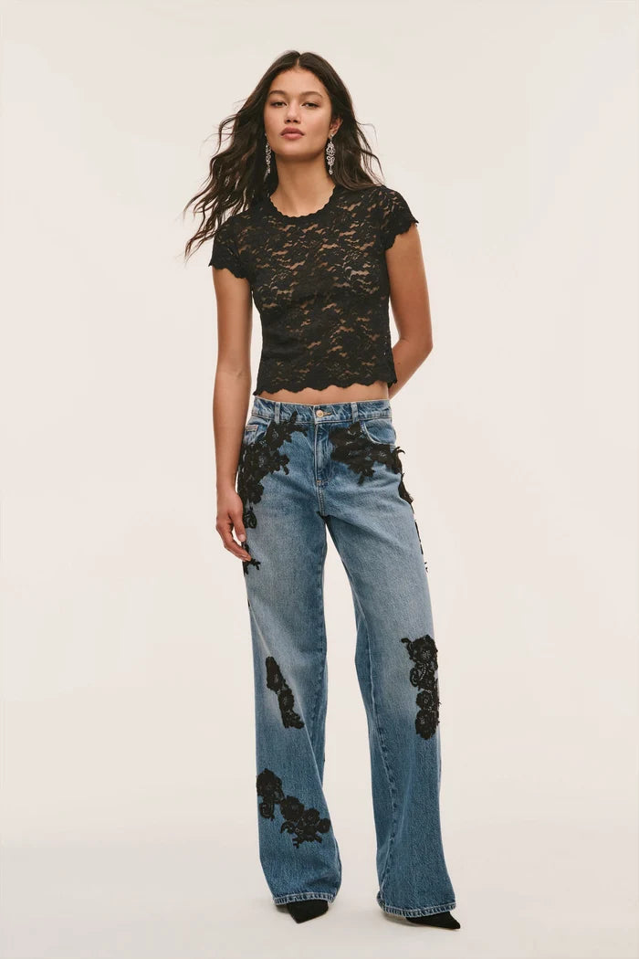 LoveShackFancy - Lucas Tee - Black