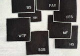 Sweary Cocktail Coasters in Black and White, set of eight
