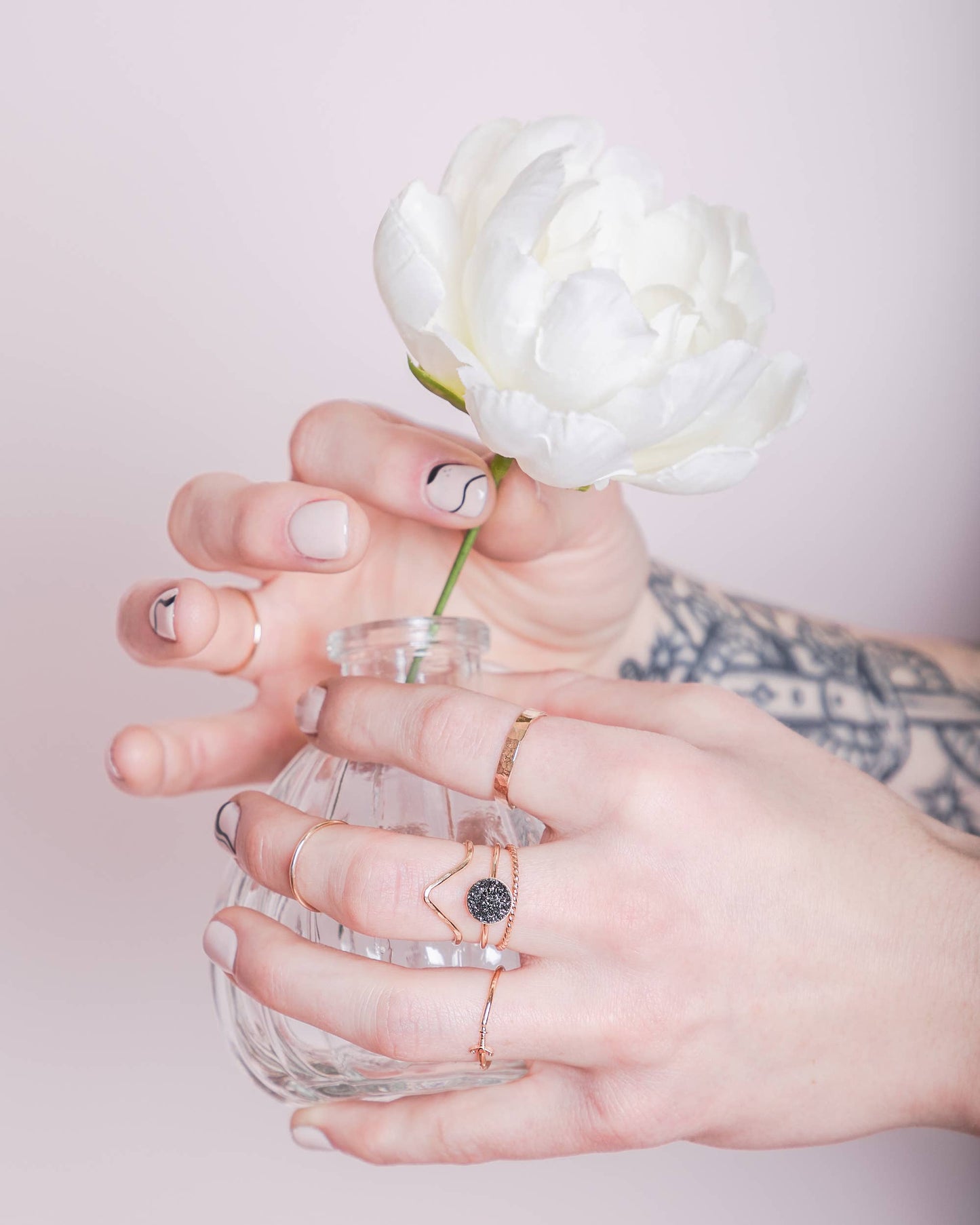 Mineral and Matter - Black Druzy Stone Ring