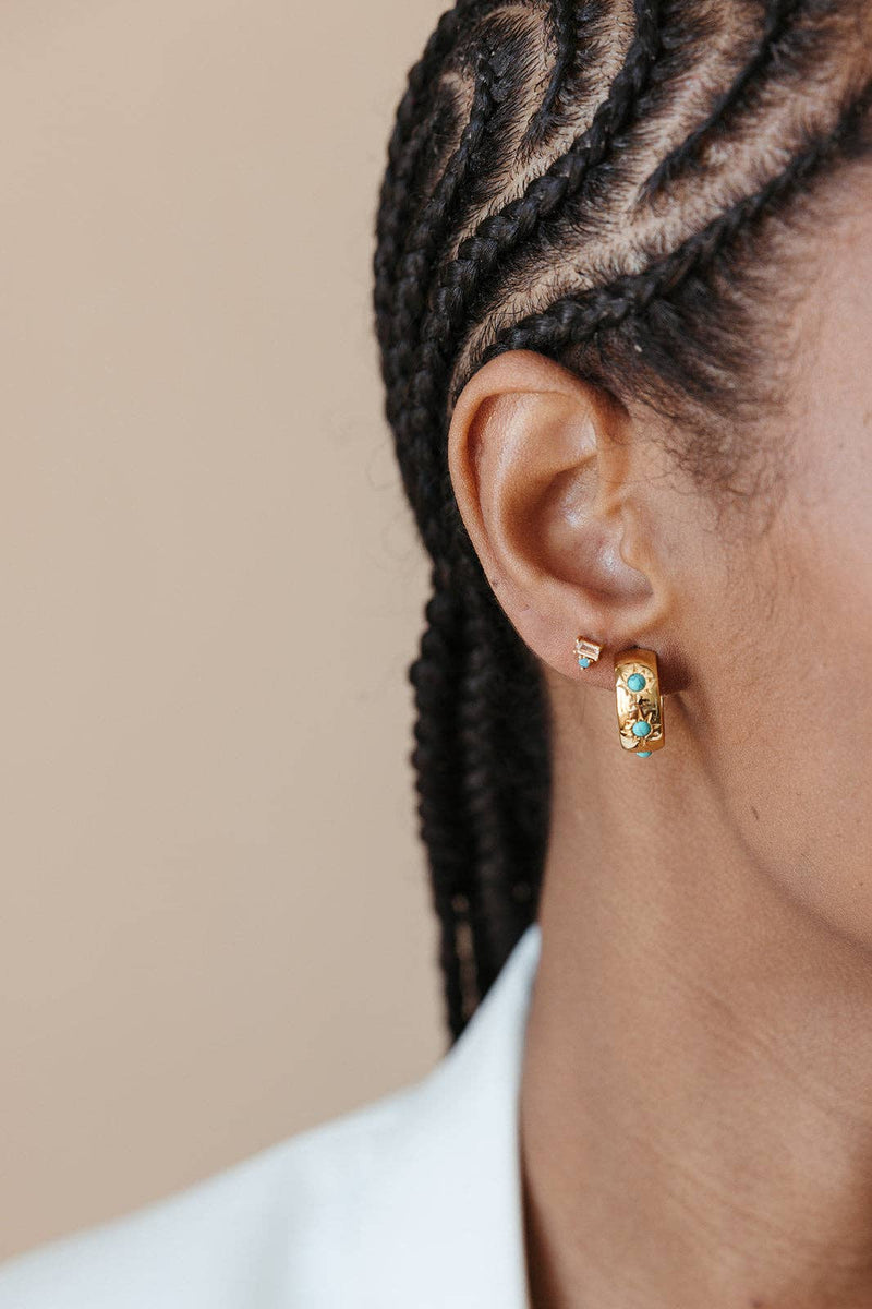 Eve Hoop Earrings - Turquoise