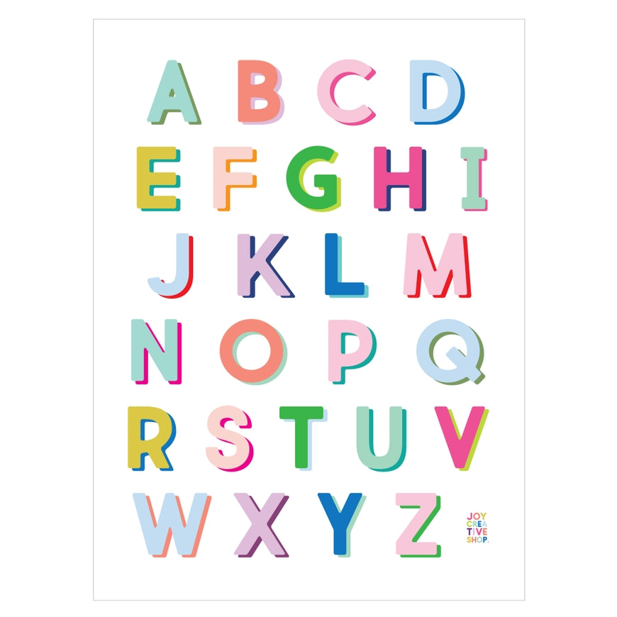 Vinyl Alphabet Sticker Sheet - Bright