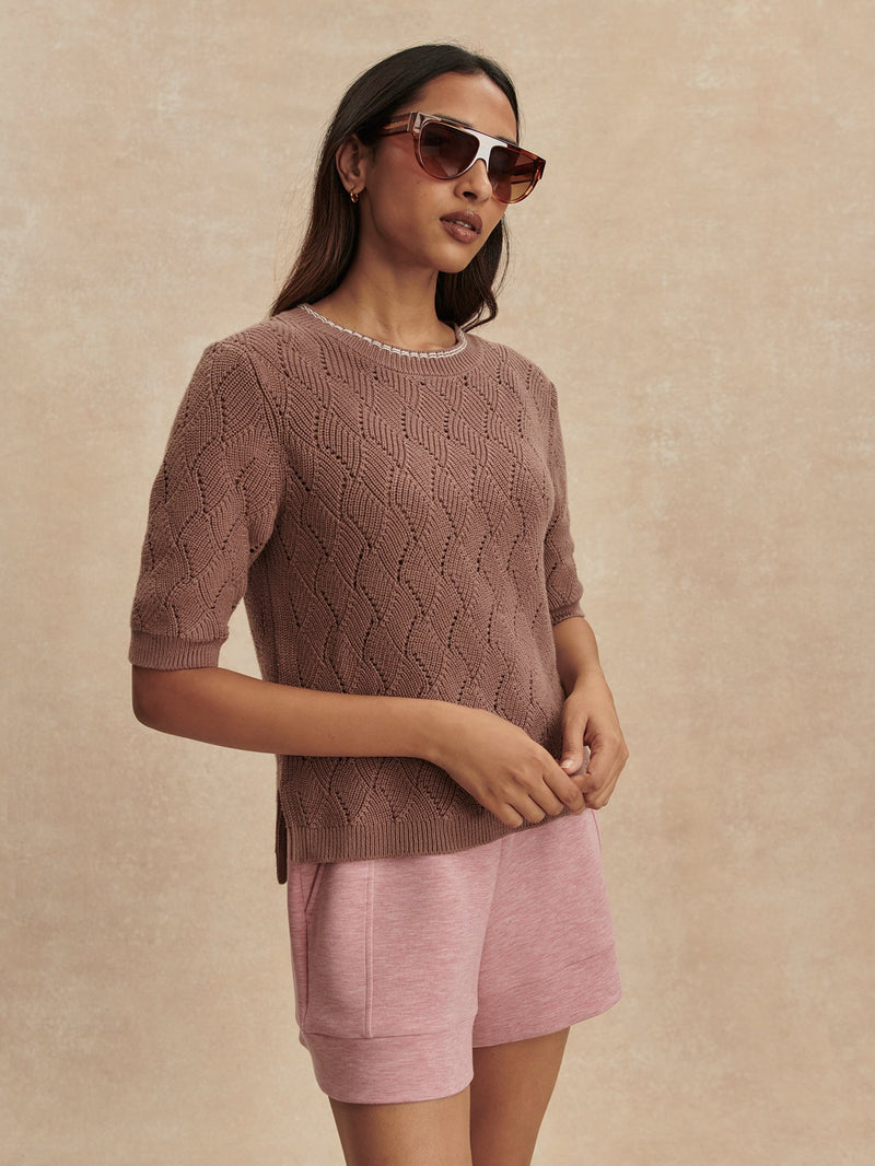 Varley - Agathe Knit Top - Brownie