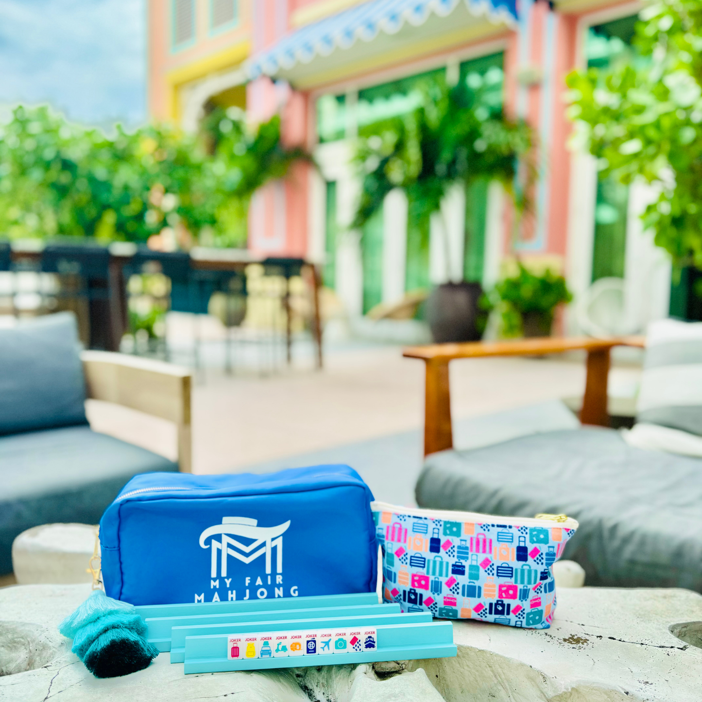 Peace Love Mahjong - Card Clutch