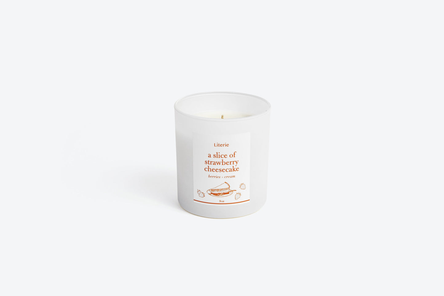 A Slice of Strawberry Cheesecake Candle