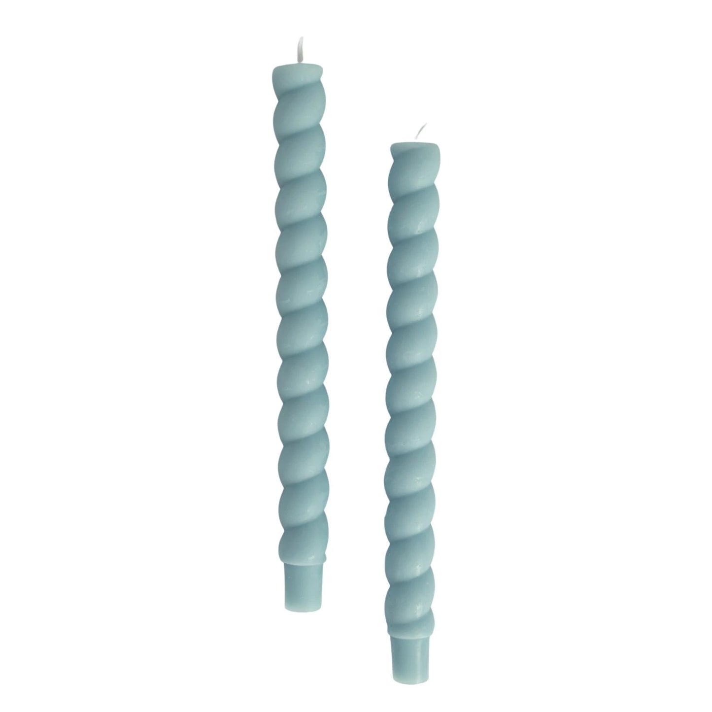 Unscented Twisted Taper Candles in Box - Blue, Set of 2