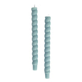 Unscented Twisted Taper Candles in Box - Blue, Set of 2