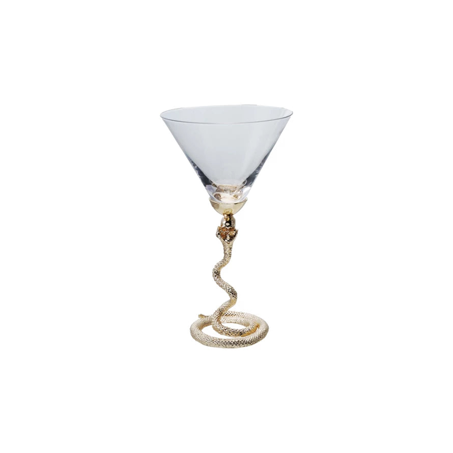 Martini Glass w/ Metal Cobra Stem