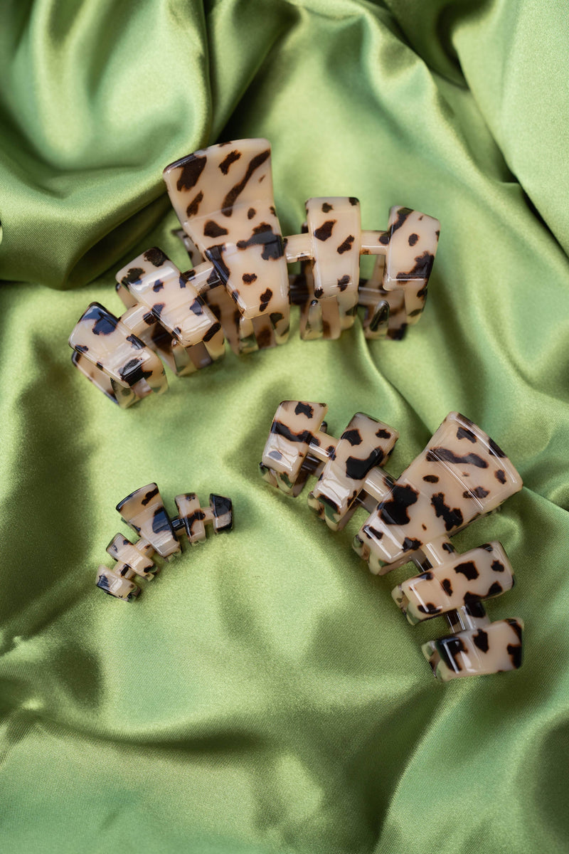 TELETIES - Classic Hair Clip - Large - Blonde Tortoise